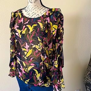 Guess Ruffled Floral Blouse